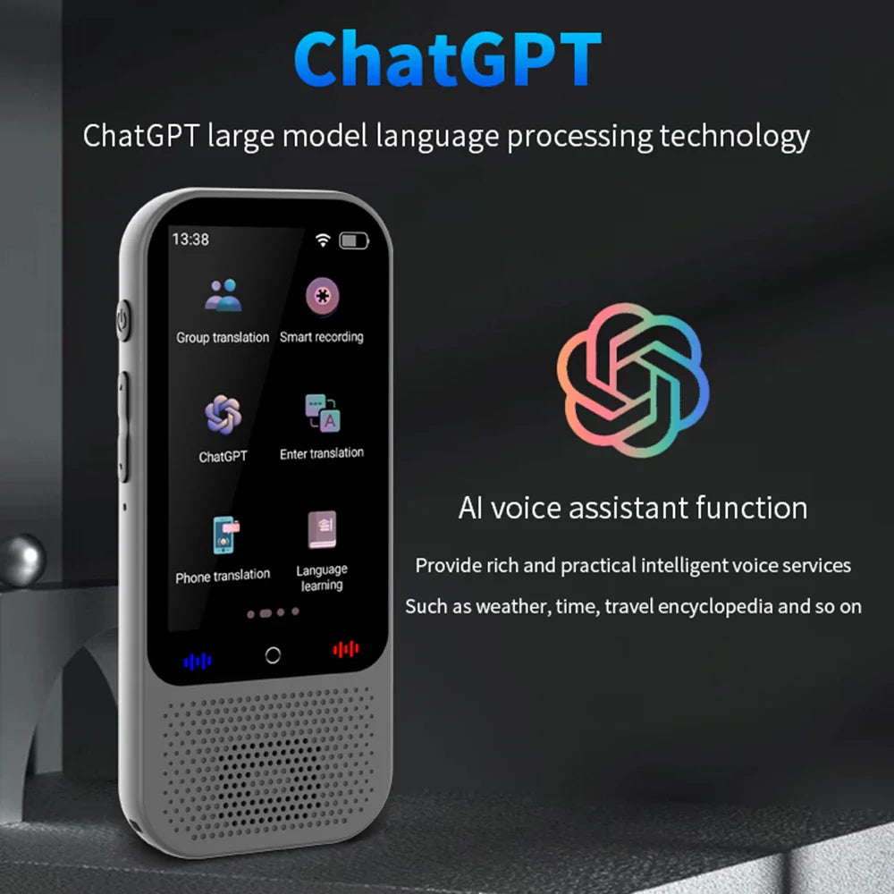 S80 Pro Portable Language Translator – 138 Languages, Voice Translation, 16 Offline Modes, ChatGPT Function
