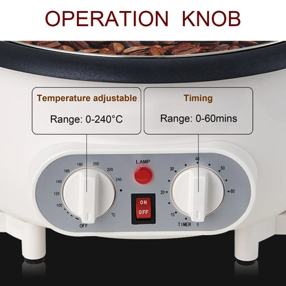 Electric Coffee Bean Roaster – Multi-Purpose Roasting Machine for Coffee, Peanuts, Popcorn, and Grains