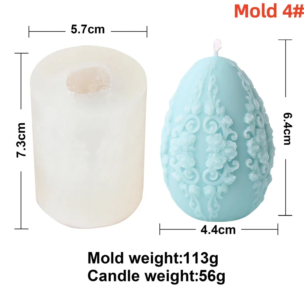 3D Easter Egg Scented Candle Silicone Mold – DIY Embossed Butterfly & Flower Egg Shape for Candle & Plaster Making, Easter Gift