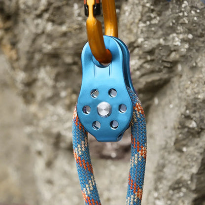 26KN Aluminium Alloy Heavy Duty Swivel Rope Pulley Block – Single Pulley Wheel for 12mm Climbing Rope