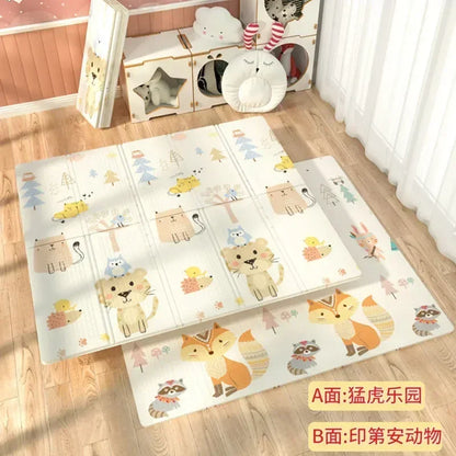 Foldable Children’s Play Mat – XPE Foam Baby Blanket, Soft Crawling Floor Pad, Activity Rug with Carry Bag