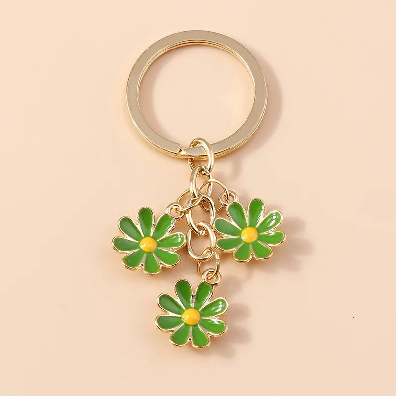 Sakura Flower Enamel Keychain - Colorful Cute Key Ring Handbag Accessory Gift for Women & Girls