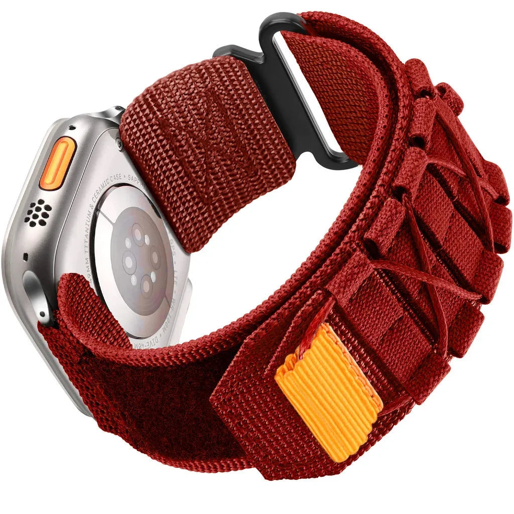 Tactical Nylon Strap for Apple Watch – Alpine Trail Loop Band for 40-49mm Series Ultra2, 11, 7-9, SE