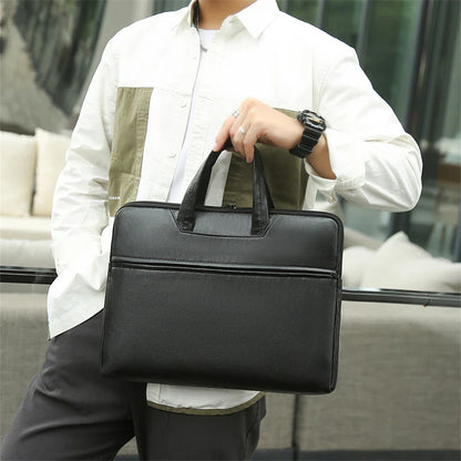Men’s Large Capacity Handbag & Briefcase – Adjustable Crossbody & Shoulder Bag with Multiple Compartments
