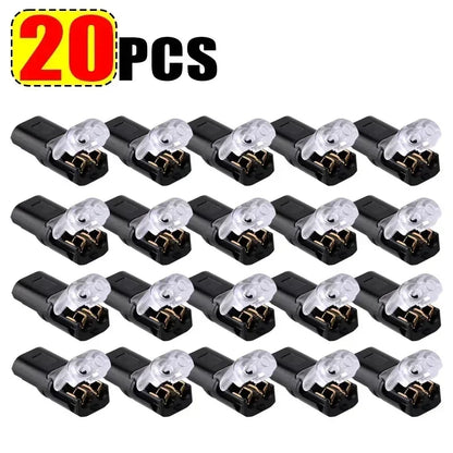 50/1PCS 2-Pin Plug-In Wire Connectors - Double-Wire Locking Buckle LED Cable Terminal Blocks