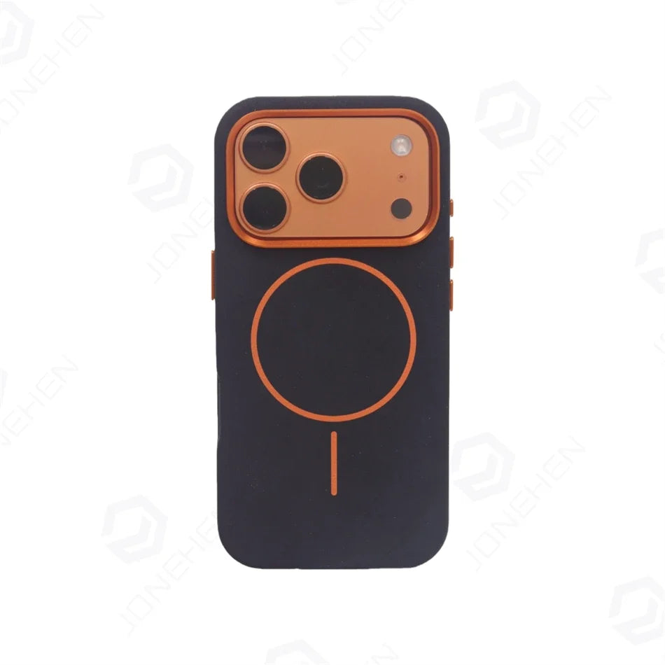 Business Matte Leather MagSafe Case - Magnetic Alloy Lens Cover for iPhone 13, 14, 15, 16 & 17 Air/Pro Max