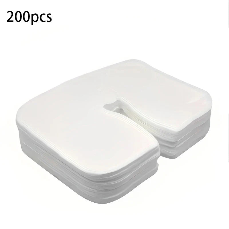 500/100PCS Disposable Face Cradle Covers – Soft Non-Woven Headrest Paper for Massage, Spa & Salon Beauty Supplies