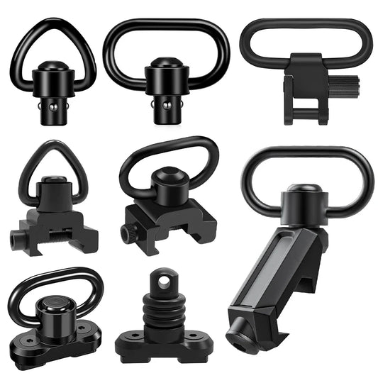 2PCS Tactical QD Sling Swivel Mount – 360° Quick Release Adapter for Rifle, Gun Sling Buckle Attachment Accessory