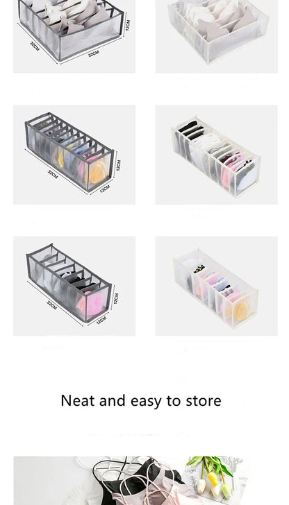 Underwear & Socks Organizer Box – Drawer Dividers for Bras, Pants, Scarves, Ties, Jeans, and Clothing Storage