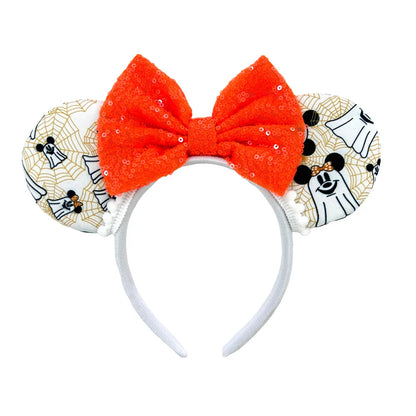 Mickey Mouse Ears Headband with Bow – Sequin Candy Cosplay Costume Party Accessory for Girls & Women, Christmas Gift