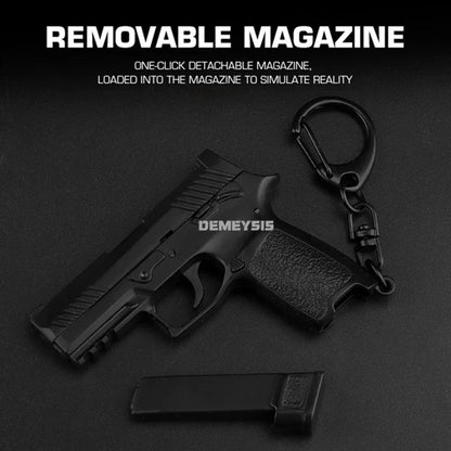Tactical Mini Pistol Keychain - P320 G17 Gun Shape Detachable Key Ring Realistic Model Toy Decoration