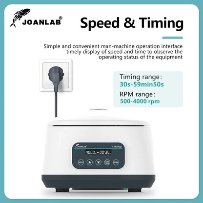 JOANLAB Digital PRP Centrifuge Machine - Laboratory Plasma Centrifuge for Blood Tubes & 15ml Tubes 500-4000RPM