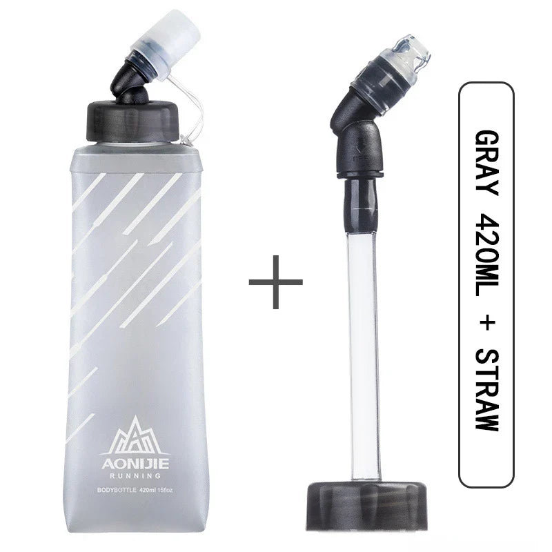 AONIJIE Soft Flask Water Bottle — 250ml/500ml Folding, Collapsible, TPU BPA-Free for Running Hydration Packs, Waist Bags & Vests (SD09/SD10)