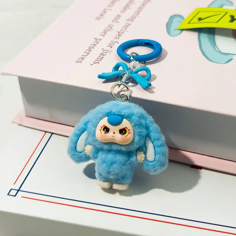 Plush Baby Keychain Bowknot Bag Pendant Hanging Charm for Phone Car Backpack Labobu Gift