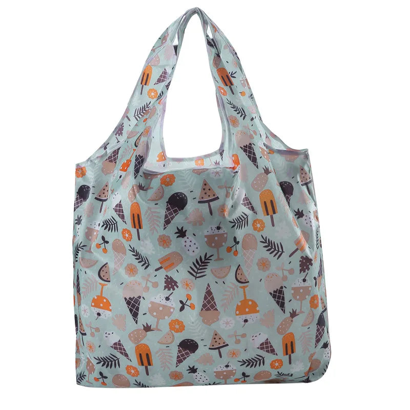 Reusable Foldable Shopping Tote Bag for Women – Large Capacity Eco-Friendly Cloth Grocery Bag for Fruit, Vegetables & Daily Travel Use
