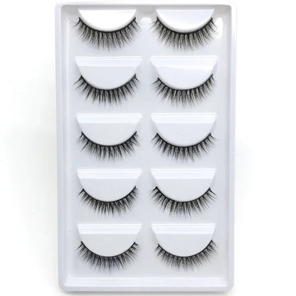 5 Pairs 3D Real Mink False Eyelashes – Soft Natural Look Eyelash Extensions for Makeup & Daily Wear