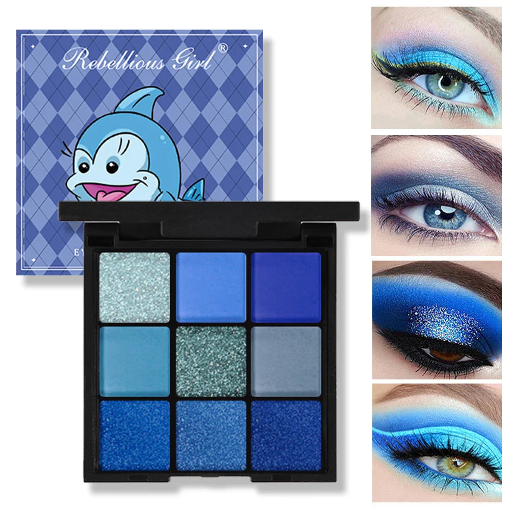 9-Grid Eyeshadow Palette – Glitter, Pearlescent, Matte, Shimmer Long-Lasting Eye Makeup for Women