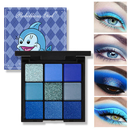 9-Grid Eyeshadow Palette – Glitter, Pearlescent, Matte, Shimmer Long-Lasting Eye Makeup for Women