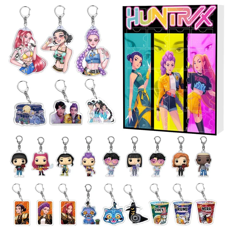 Kpop Demon Hunters Advent Calendar Blind Box — Rumi, Mira, Zoey, Tiger — 24-Day Christmas Countdown Gift