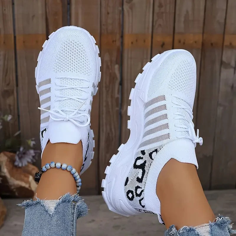 Women’s 2025 Leopard Print Sneakers – Lightweight Breathable Casual Shoes Sale