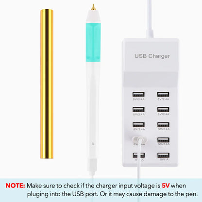 USB Hot Foil Pen Set – 0.8mm Heat-Active Gold Foil Pen for Paper, Leather, DIY Scrapbooking & Cards