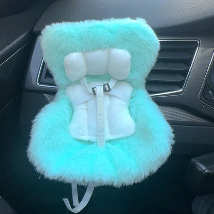 New 15-17cm Labubu Doll Safety Seat – Cute Doll Air Outlet Aromatherapy Decoration for Car Interior