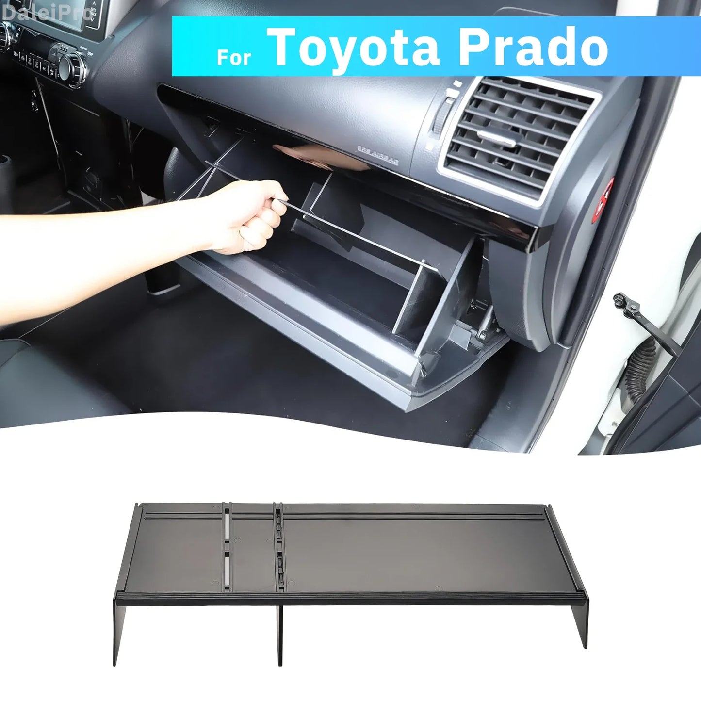 Toyota Land Cruiser Prado LC150 Glove Box Organizer - Storage Divider Tray for 2010-2018 Models