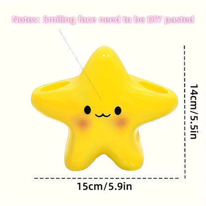 Star-Shaped Toothbrush Holder - Cute Freestanding Bathroom Organizer for Toothbrush & Toothpaste
