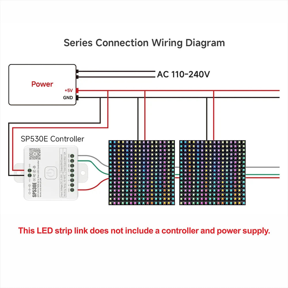 WS2812B RGB LED Pixel Display – 4x12, 8x8, 16x16, 8x32 Individually Addressable, Flexible Programmable 5V Screen