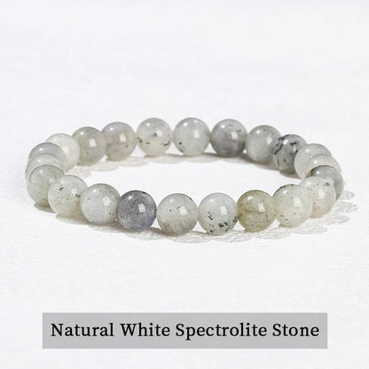 Natural Stone Beaded Bracelet - Obsidian, Fluorite & Quartz Healing Stretch Jewelry for Men & Women