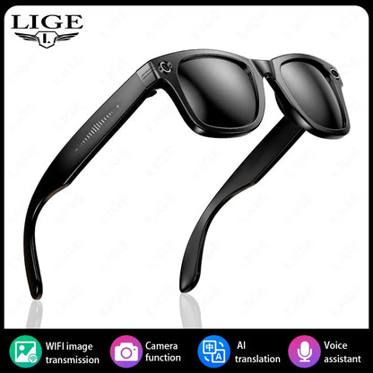 8MP Smart Glasses — AI Photo Recognition, Video Recording, Translation, Bluetooth, IP65 Waterproof, 270mAh Battery
