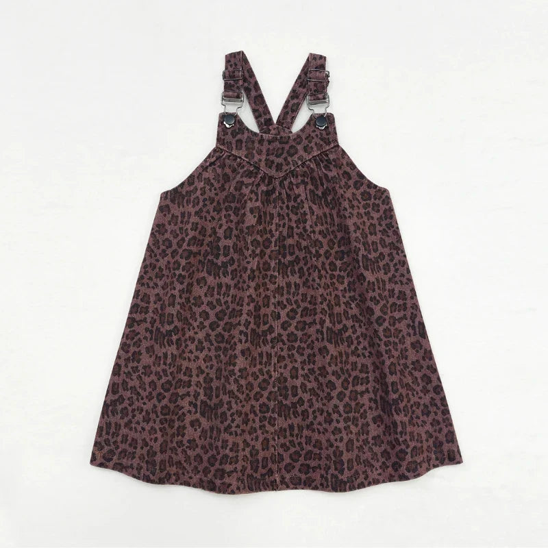 AW26 Denim Leopard Kids Clothing Collection - Boys Girls Dress Skirt Shirt Vest and Overalls Fashion Set