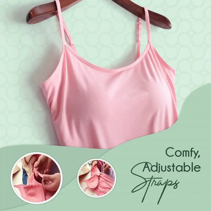 Women Cami Bra Top - Built-In Padded Bra Camisole Vest for Sleepwear, Home Wear & Casual Style