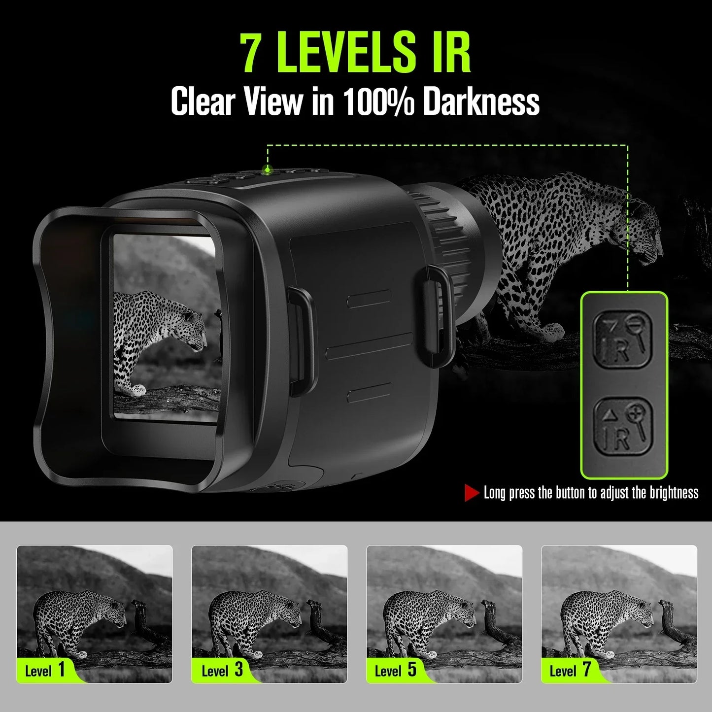 16X Night Vision Monocular - 1080P HD Infrared Digital Zoom Telescope for Outdoor Viewing