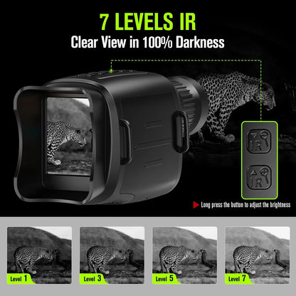 16X Night Vision Monocular - 1080P HD Infrared Digital Zoom Telescope for Outdoor Viewing