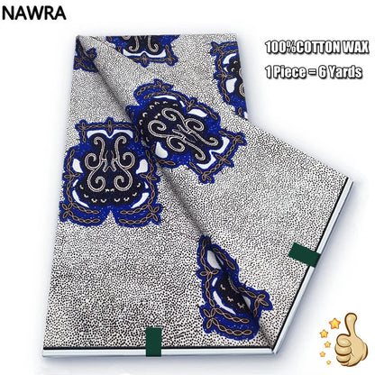 Original 100% Cotton African Wax Print Fabric - Soft Ankara Batik DIY Pagne