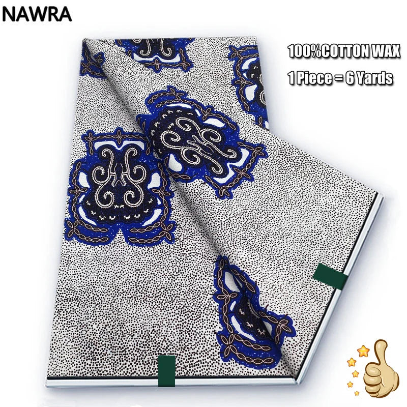 2026 African Real Wax Print Fabric - 100% Cotton Nigerian Ghana Style Pagne for Women