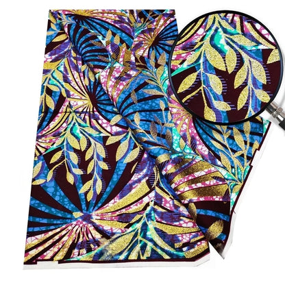 Original African Wax Print Fabric - 6 Yards 100% Cotton Nigerian Ankara Sewing Material for Women’s Dresses
