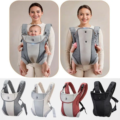 4-in-1 Ergonomic Baby Carrier with Hip Seat - Adjustable Newborn Kangaroo Wrap Breathable Front-Facing Baby Backpack