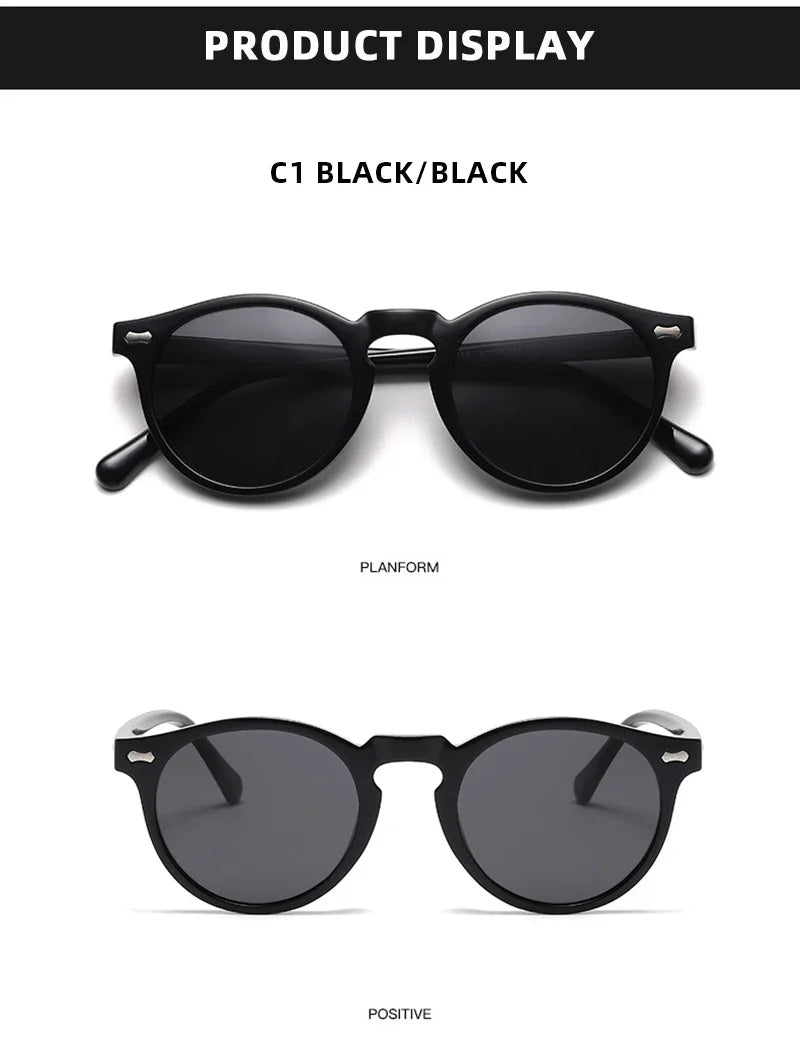 Retro Round Polarized Sunglasses – Vintage Fashion Shades for Men & Women, Driving Eyeglasses