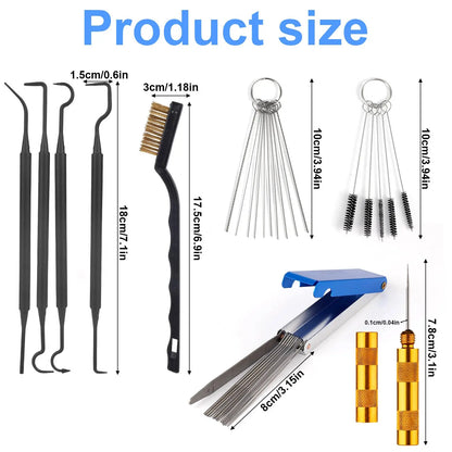 9-Piece Carburetor Cleaning Kit - Brushes & Tools for Motorcycles, Chainsaws & Small Engines