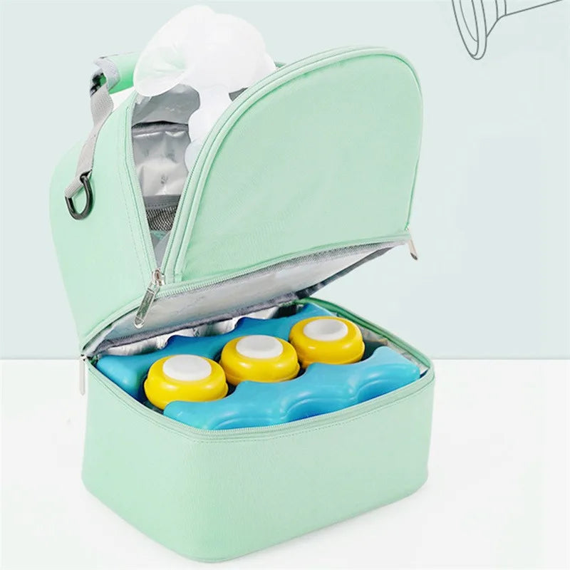 Insulated Double-Layer Mommy Bag — Large Capacity Travel & Picnic Baby Food Handbag