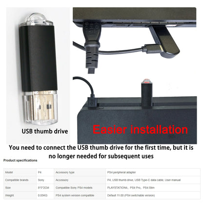1-10pcs One-Key JB Tool Mod Set – USB Dongle with Ethernet Type-C Cable for PS4/Pro/Slim FW 9.0-11.0