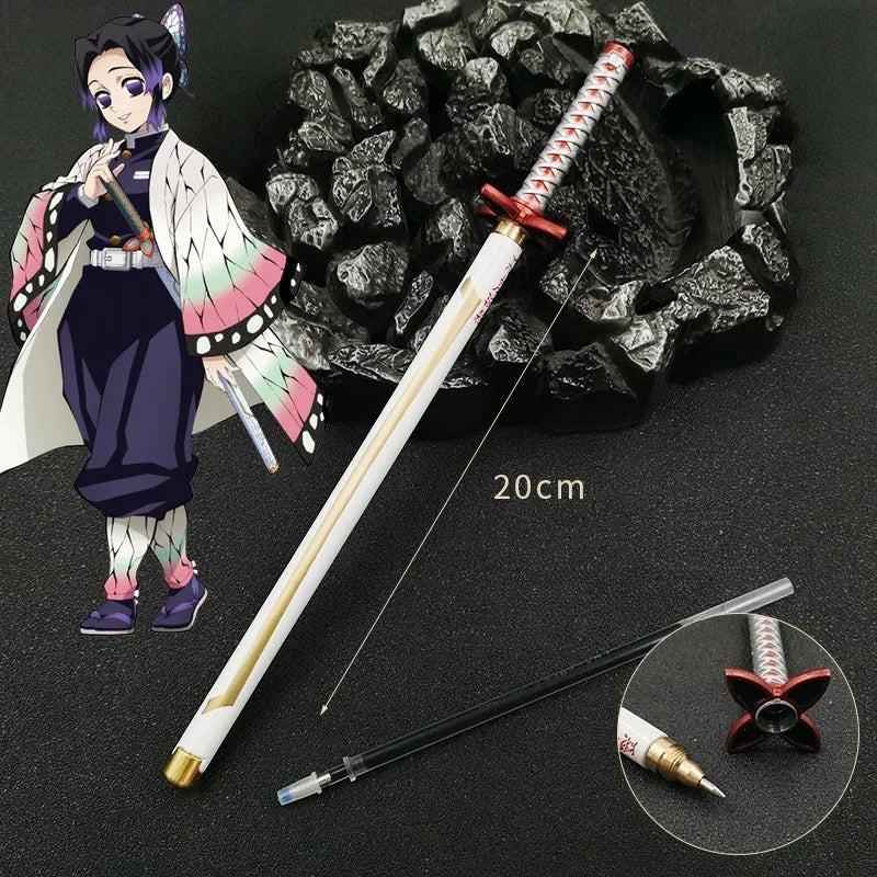 Demon Slayer Gel Pen - 0.5mm Black Ink Anime Sword Design Pen for Students, Cosplay Fans and Gifts