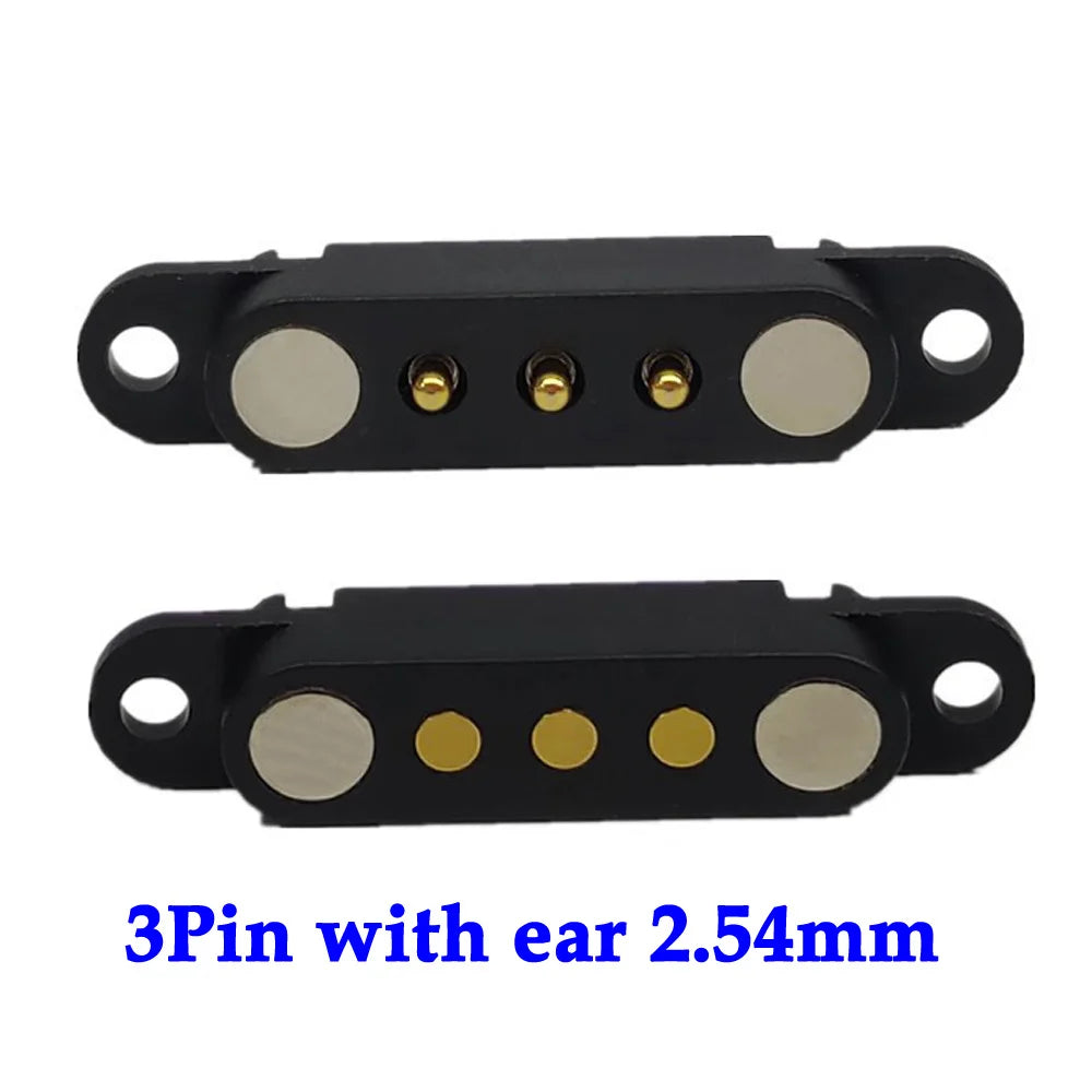 2A DC Magnetic Pogo Pin Connector - 2-5 Pin Spring Loaded Male Female Power Socket with 2.5/2.8mm Pitch