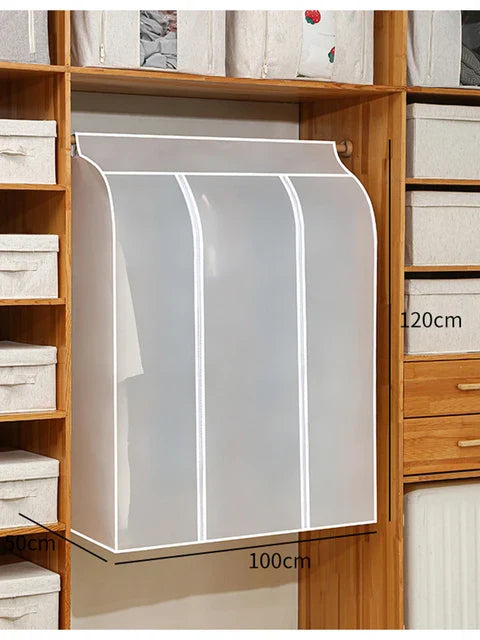 Transparent Clothing Dust Cover — Waterproof Hanging Garment Organizer for Dress & Wardrobe Storage