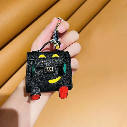 Mini PU Leather Earbud Case Charm - Tiny Handbag Pendant Holder for AirPods, Galaxy Buds & Headphone Accessories