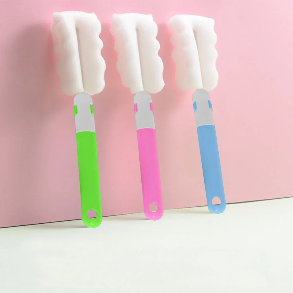 20/30cm Long Handle Bottle Cleaning Brush – Soft Sponge Cleaner for Water Bottles, Glass Cups & Vacuum Flasks Washing Tool
