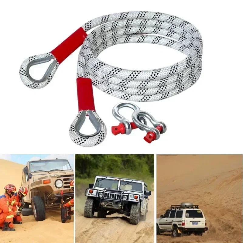 20T Car Towing Rope - Heavy Duty Off-Road Vehicle Recovery Strap, Wear Resistant Rescue Tow Line