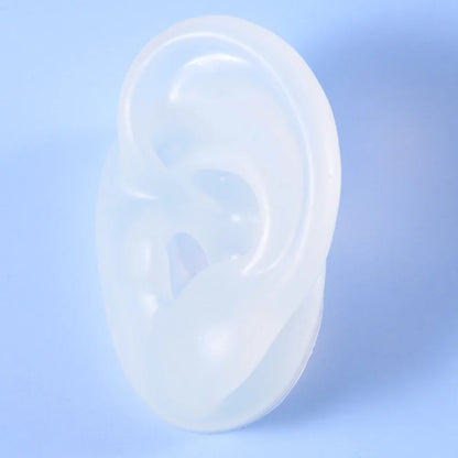Soft Silicone Ear Model Display Stand – Tattoo Practice & Body Piercing Jewelry Holder with Acrylic Earring Display Kit for Training & Showcase